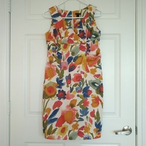 Fitted Spring Watercolor Dress